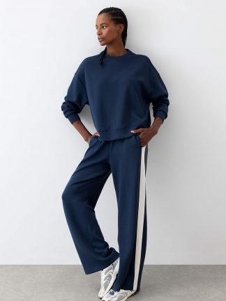 سویشرت زنانه سرمه ای دفکتو