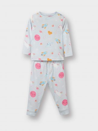 ست لباس نوزاد دختر آبی روشن دفکتو