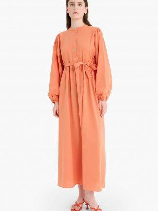 پیراهن زنانه نارنجی دفکتو