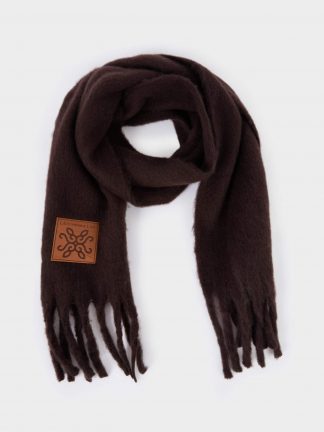 شال بافت زنانه قهوه ای دفکتو