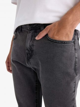 شلوار جین مردانه خاکستری تیره دفکتو