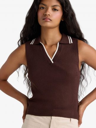 تاپ زنانه قهوه ای دفکتو