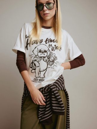 تیشرت زنانه سفید دفکتو