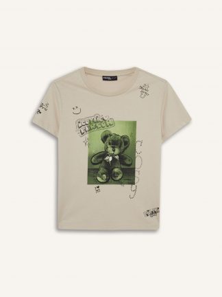 تیشرت زنانه بژ دفکتو