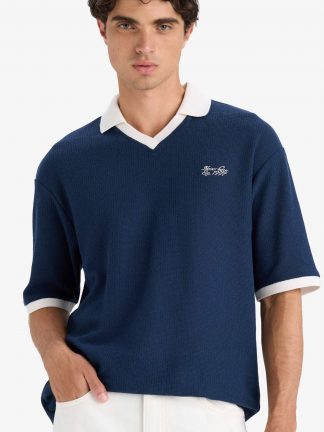 پولوشرت مردانه سرمه ای دفکتو