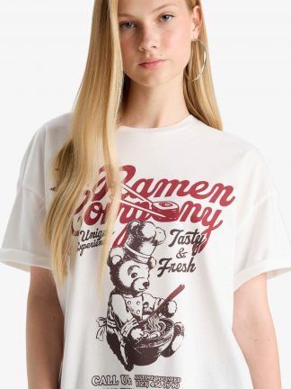 تیشرت زنانه سفید دفکتو