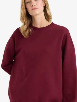 سویشرت زنانه زرشکی دفکتو