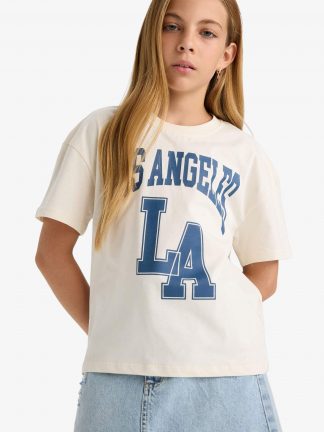 تی شرت دخترانه بژ دفکتو