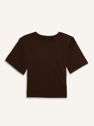 تیشرت زنانه قهوه ای دفکتو