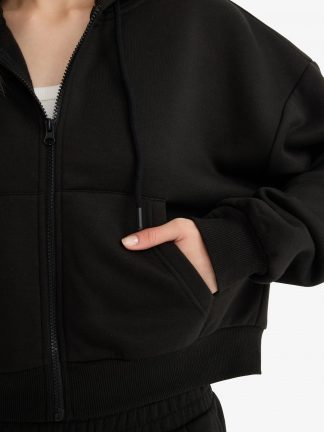 هودی زنانه مشکی دفکتو