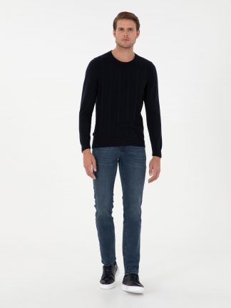 پلیور مردانه سرمه ای پیرکاردین