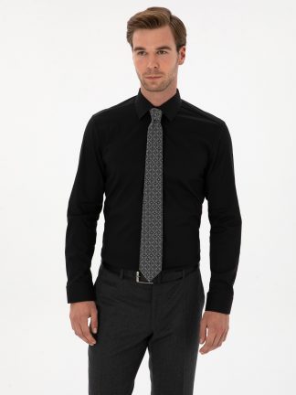 پیراهن رسمی مردانه مشکی کاشارل