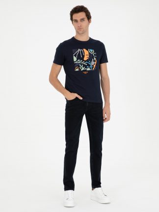 شلوار جین اسلیم فیت مردانه سرمه ای کاشارل