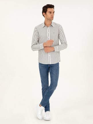 پیراهن مردانه خاکستری کاشارل