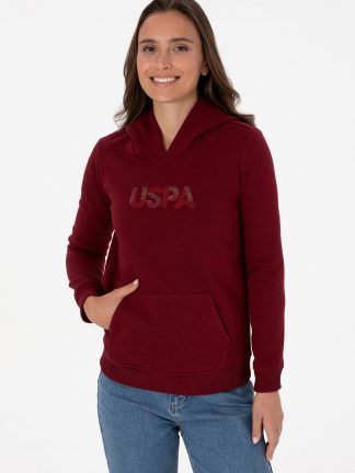 هودی زنانه زرشکی یو اس پولو