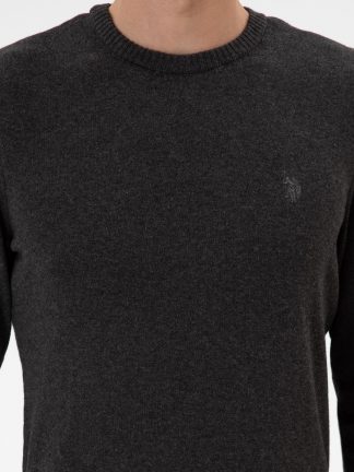 پلیور مردانه خاکستری تیره یو اس پولو