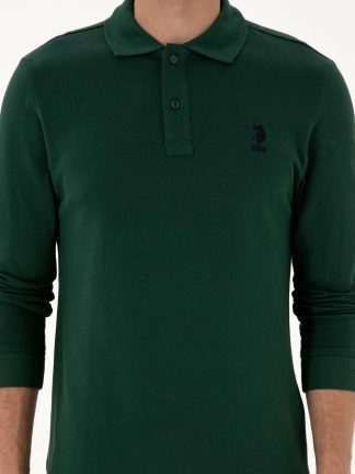 پولوشرت مردانه سبز تیره یو اس پولو