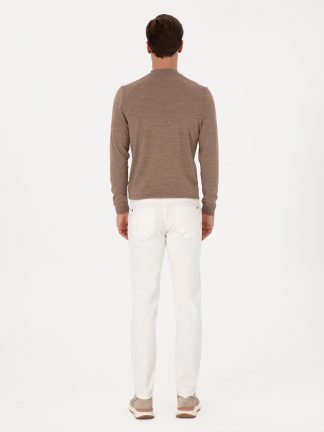 شلوار جین اسلیم فیت مردانه سفید کاشارل