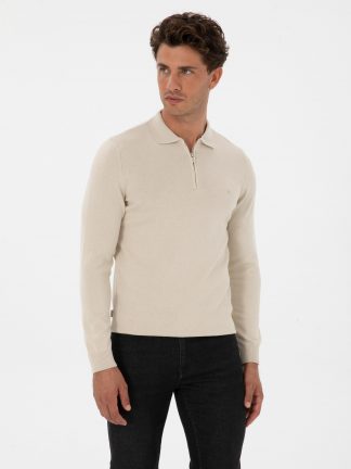 پلیور مردانه کرم ملانژ پیرکاردین