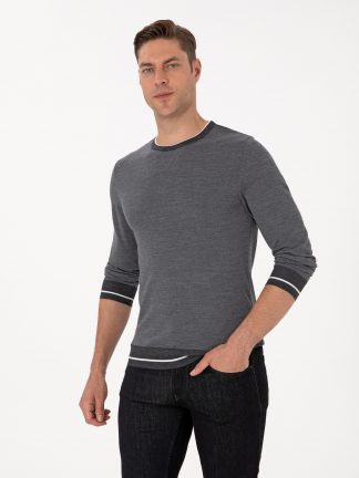 پلیور مردانه خاکستری روشن پیرکاردین