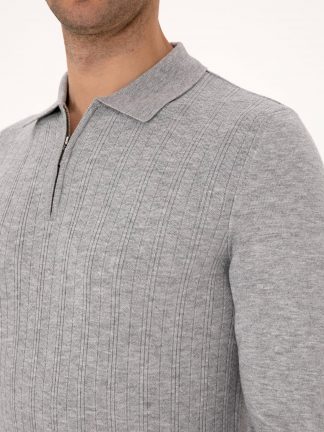 پلیور مردانه خاکستری روشن پیرکاردین