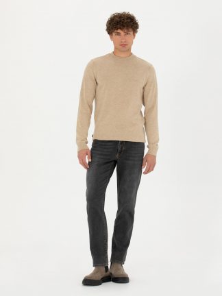 پلیور مردانه طوسی ملانژ پیرکاردین