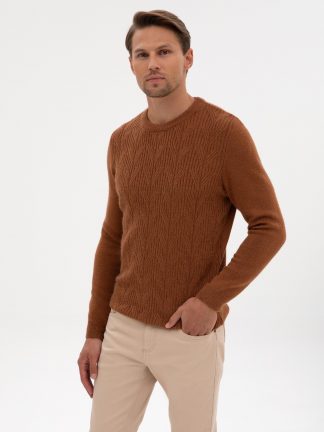 پلیور مردانه قهوه ای پیرکاردین