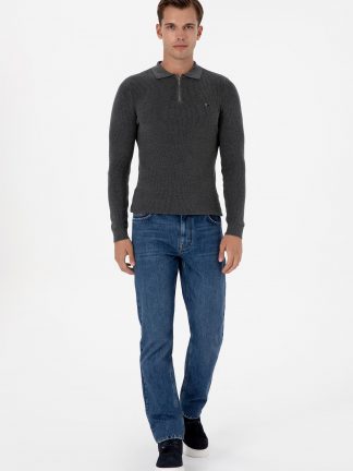 شلوار جین راسته مردانه آبی یو اس پولو