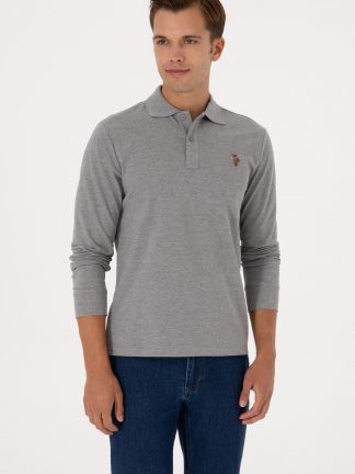 سویشرت مردانه خاکی ملانژ یو اس پولو