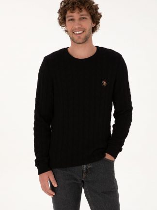 پلیور مردانه مشکی یو اس پولو