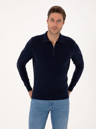 پلیور مردانه سرمه ای پیرکاردین