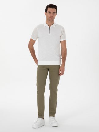 شلوار جین اسلیم فیت مردانه سبز کاشارل