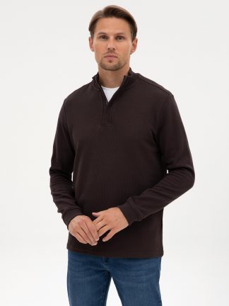 سویشرت مردانه قهوه ای تیره پیرکاردین