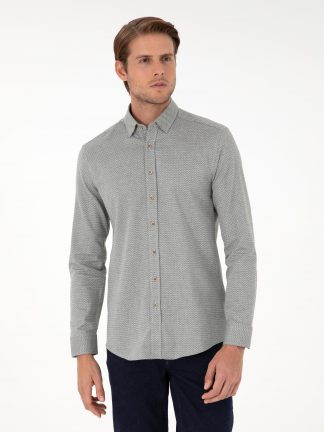 پیراهن آستین بلند مردانه خاکی روشن پیرکاردین