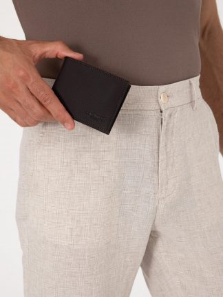 کیف پول و کارت مردانه قهوه ای کاشارل