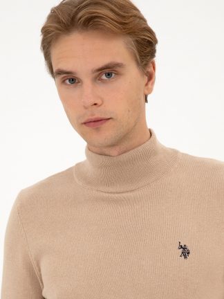 پلیور مردانه کرم ملانژ یو اس پولو