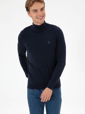 پلیور مردانه سرمه ای یو اس پولو