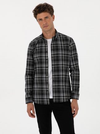 پیراهن آستین بلند مردانه مشکی پیرکاردین