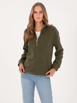 سویشرت زنانه خاکی روشن پیرکاردین