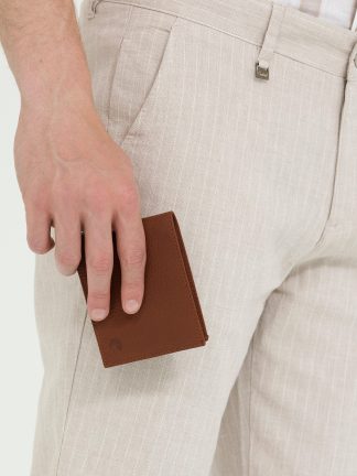 کیف پول و کارت مردانه قهوه ای کاشارل