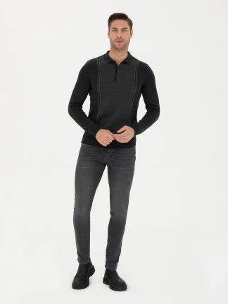 پلیور مردانه خاکستری روشن پیرکاردین