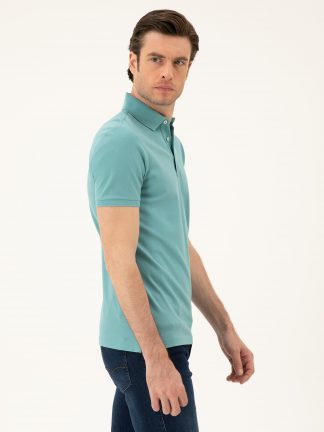 پولوشرت مردانه نعنایی ملانژ کاشارل