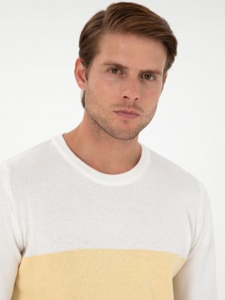 پلیور مردانه خاکی ملانژ پیرکاردین