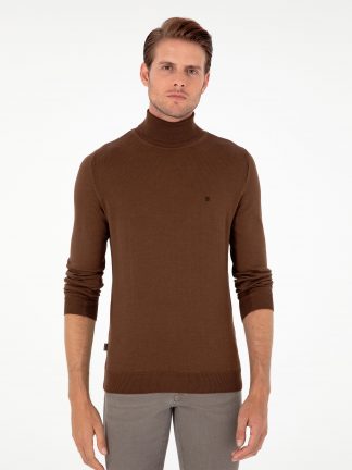 پلیور مردانه قهوه ای تیره پیرکاردین