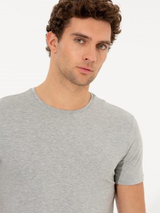 تی شرت مردانه خاکی ملانژ کاشارل