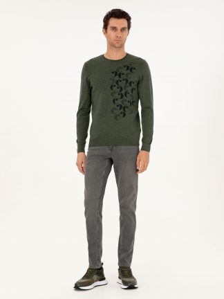 شلوار جین اسلیم فیت مردانه خاکی روشن کاشارل