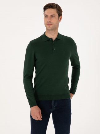 پلیور مردانه سبز تیره پیرکاردین