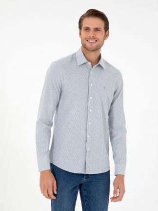 پیراهن آستین بلند مردانه نیلی پیرکاردین