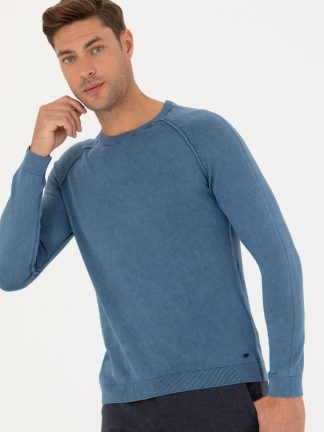 پلیور مردانه آبی تیره پیرکاردین