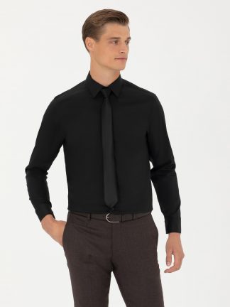 پیراهن رسمی مردانه مشکی کاشارل